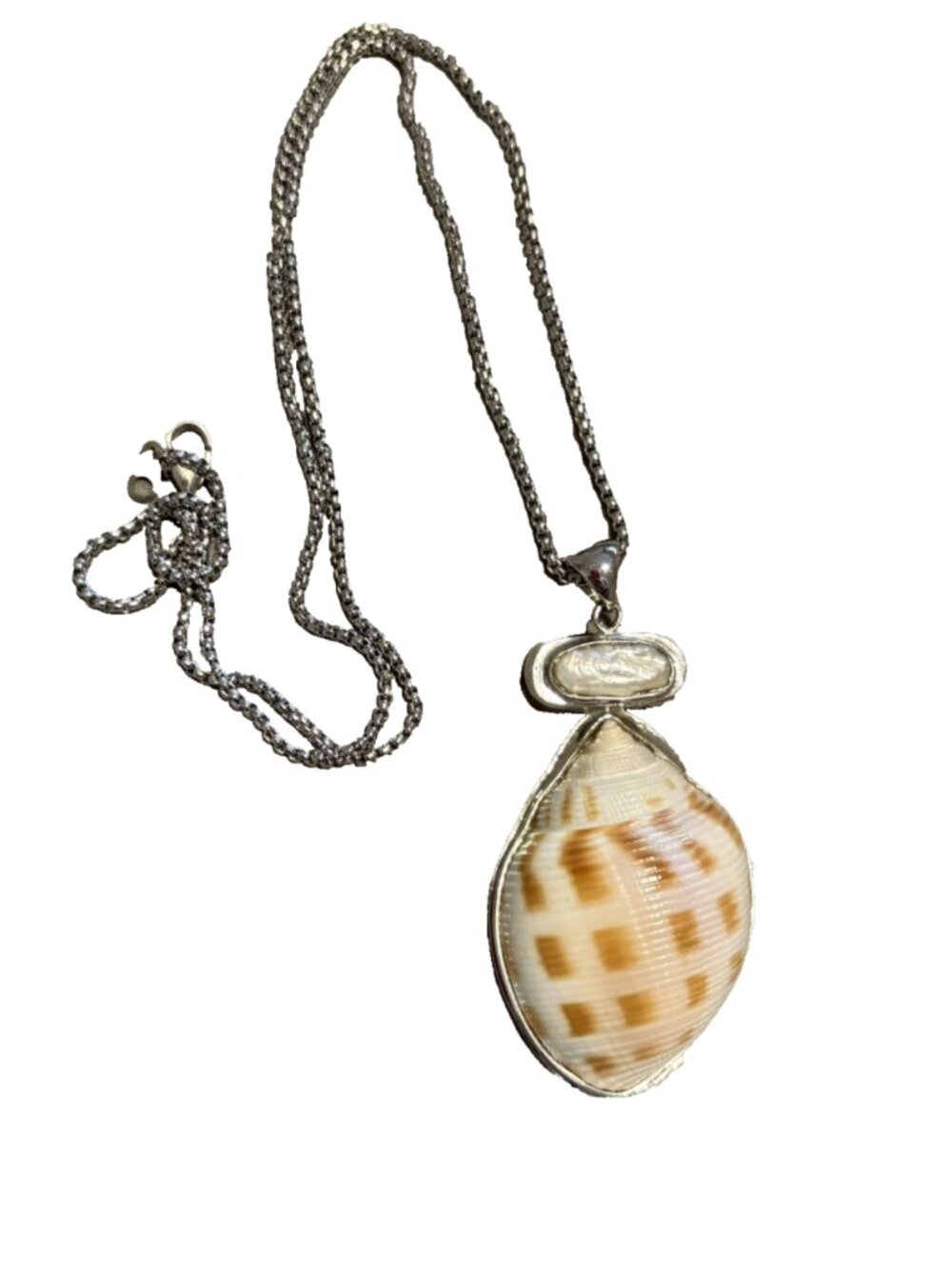 Bonnet Shell Silver tone Necklace
